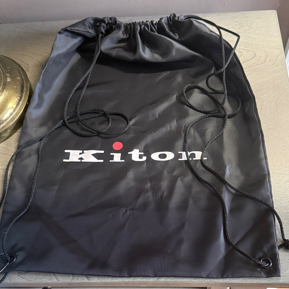 Kiton Black Drawstring Backpack NWT - image 1